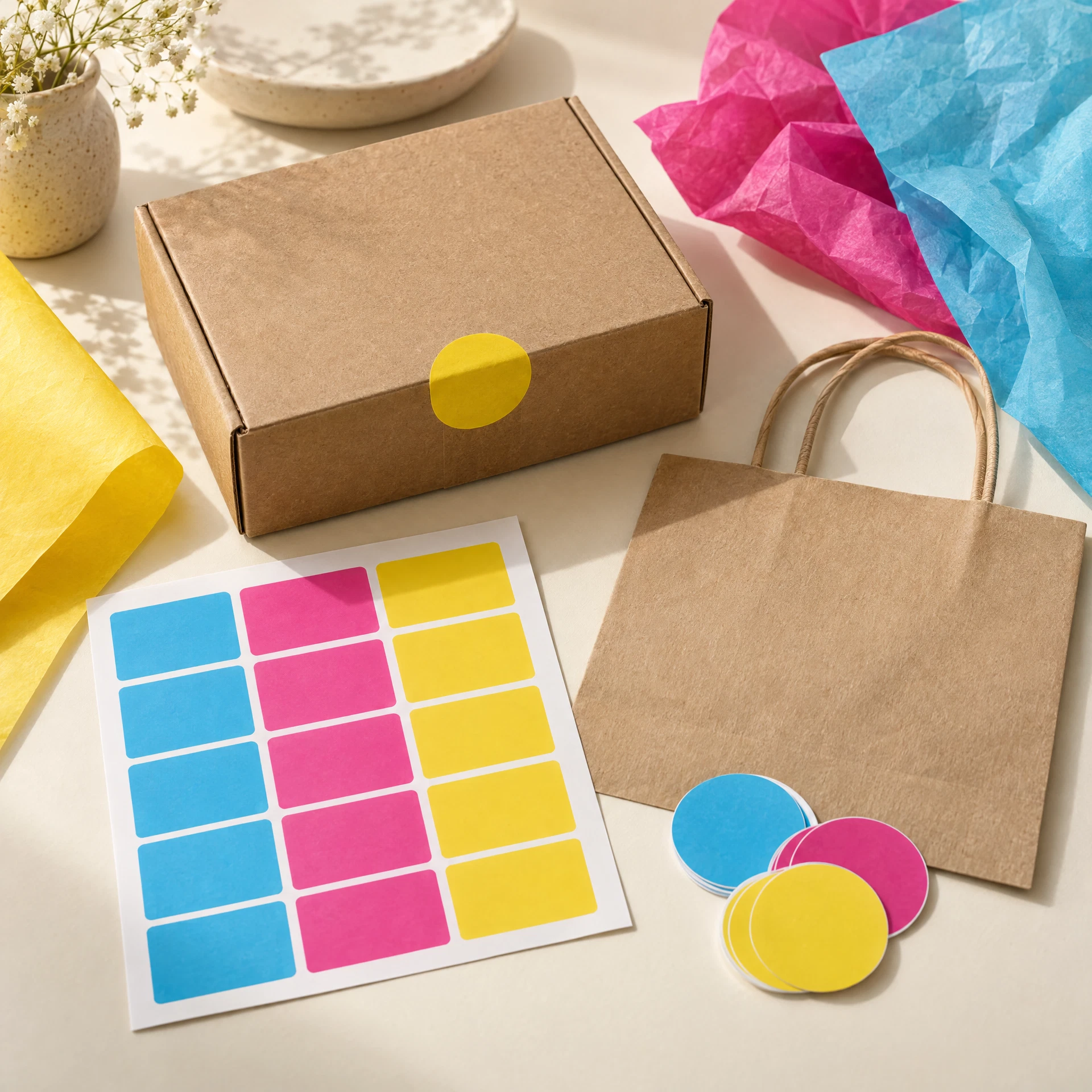 Custom labels and paper packaging